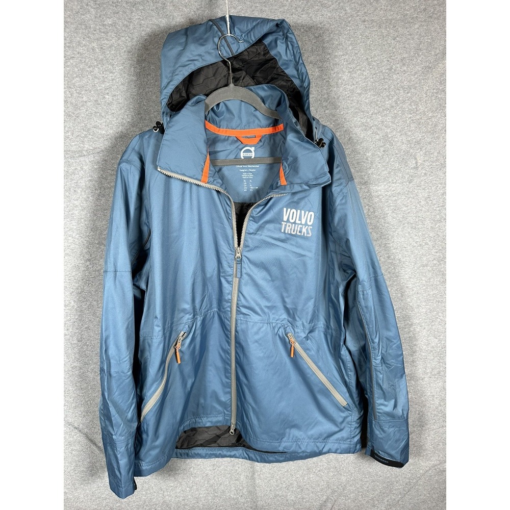 Volvo Trucks Official Blue Hooded Jacket Men's L Detachable Hood Windbreaker